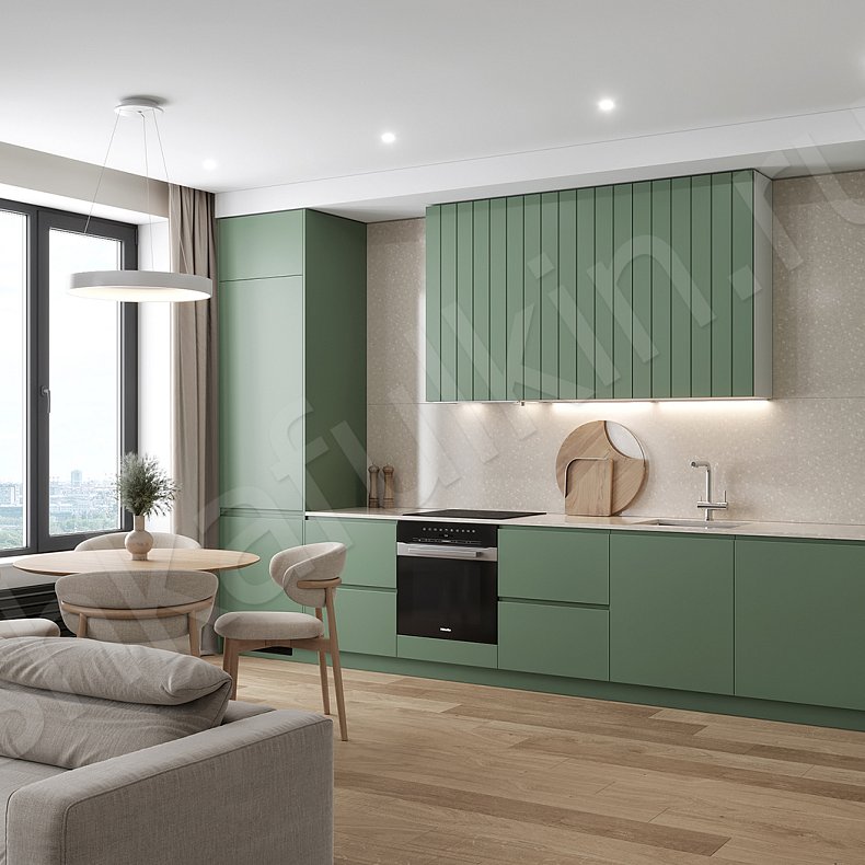 Кухня Пиколетто Dark Черный Светлые Темные Зеленый    Для посуды 3