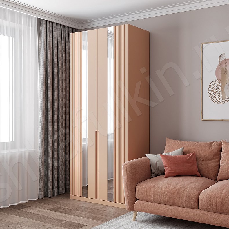 Шкаф 2 двери Альгеро Цветной Красный Светлые Модерн 2х створчатые Гостиная Для вещей