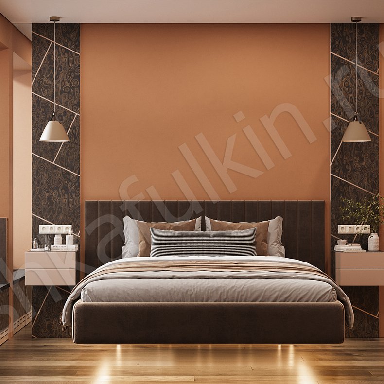 Гарнитур Эспрессо Темные Золото Древесный Современный 2х створчатые Спальня Для вещей Для белья 2