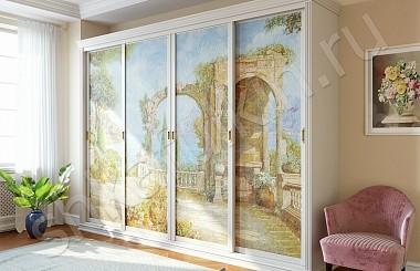 Корпусный шкаф-купе с фреской Одиссей