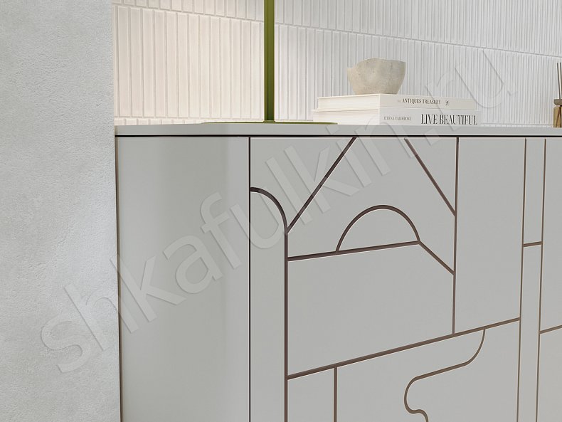 Тумба Пикассо Светлые Красный Цветной Белый Современный 6и створчатые Гостиная Для вещей Для декора