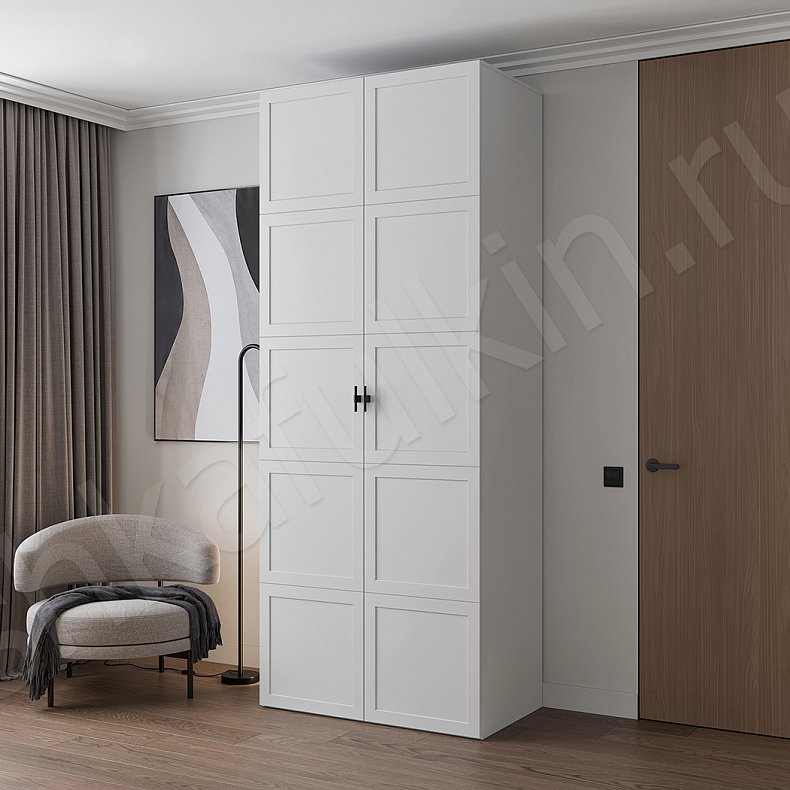 Шкаф Дримнэс Белый Неоклассика 2х створчатые Гостиная Для вещей