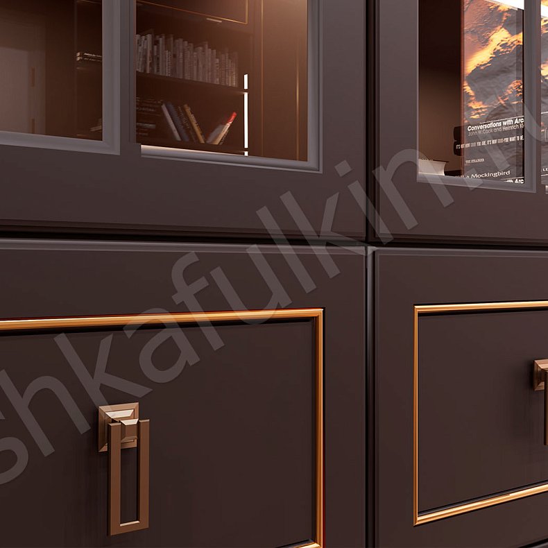 Библиотека Караваджио Темные Древесный Неоклассика Спальня Для посуды Для декора Для книг 10