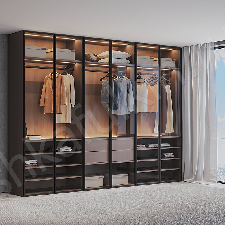 Гардеробная Неаполь Древесный Черный Современный  Гардеробная Для вещей