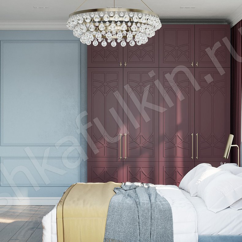 Гарнитур Стефани Белый Красный Неоклассика 4х створчатые Спальня Для белья Для вещей 3