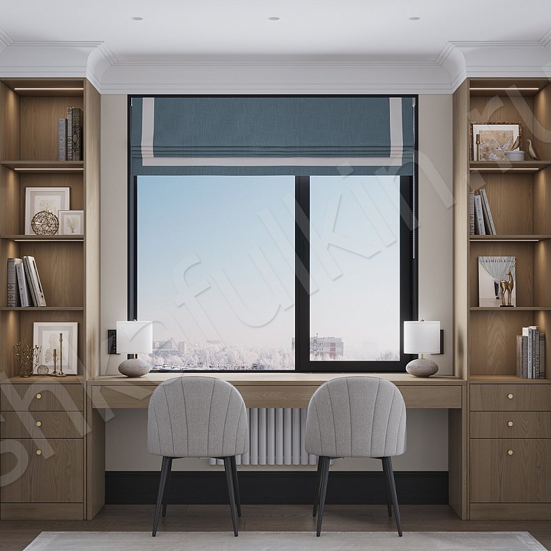 Гарнитур Маурис Светлые Синий Цветной Современный 3х створчатые Спальня Для вещей Для декора Для книг Для белья 4