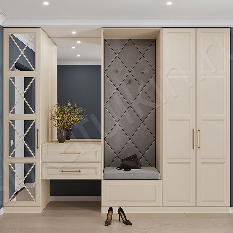 Прихожая Хемнэс Светлые Коричневый Классика 3х створчатые Прихожая Для вещей