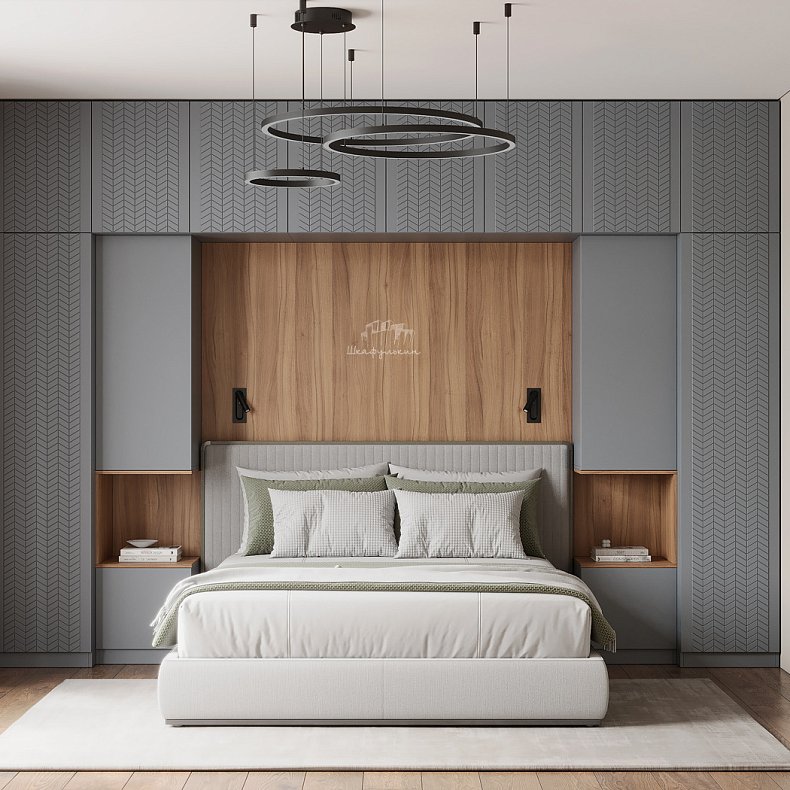 Шкаф Мелисса Серый Неоклассика 4х створчатые Спальня Для вещей Для белья