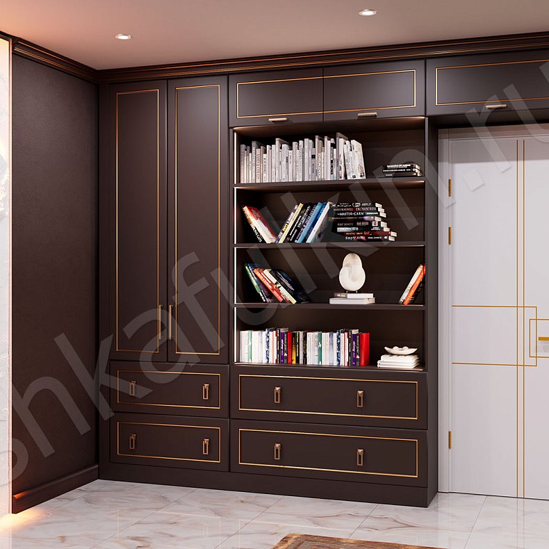 Библиотека Караваджио Темные Древесный Неоклассика Спальня Для посуды Для декора Для книг 1