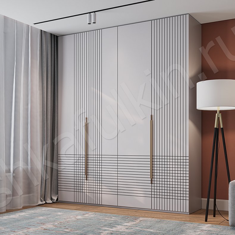 Шкаф Сильва Белый Современный 4х створчатые Гостиная Для вещей