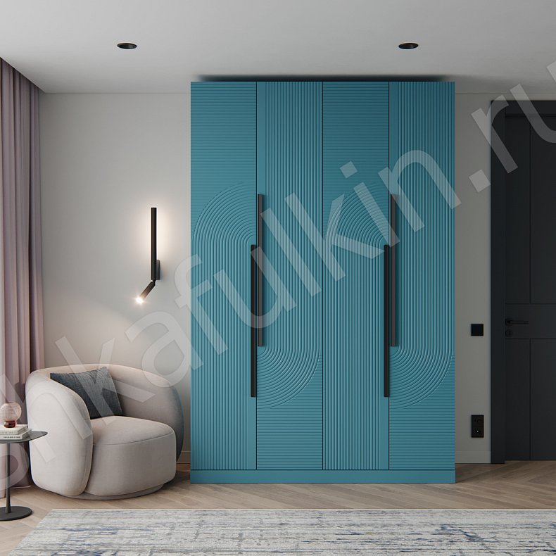 Шкаф и тумба Зингер Цветной Темные Зеленый Неоклассика 4х створчатые Спальня Для белья Для вещей 1