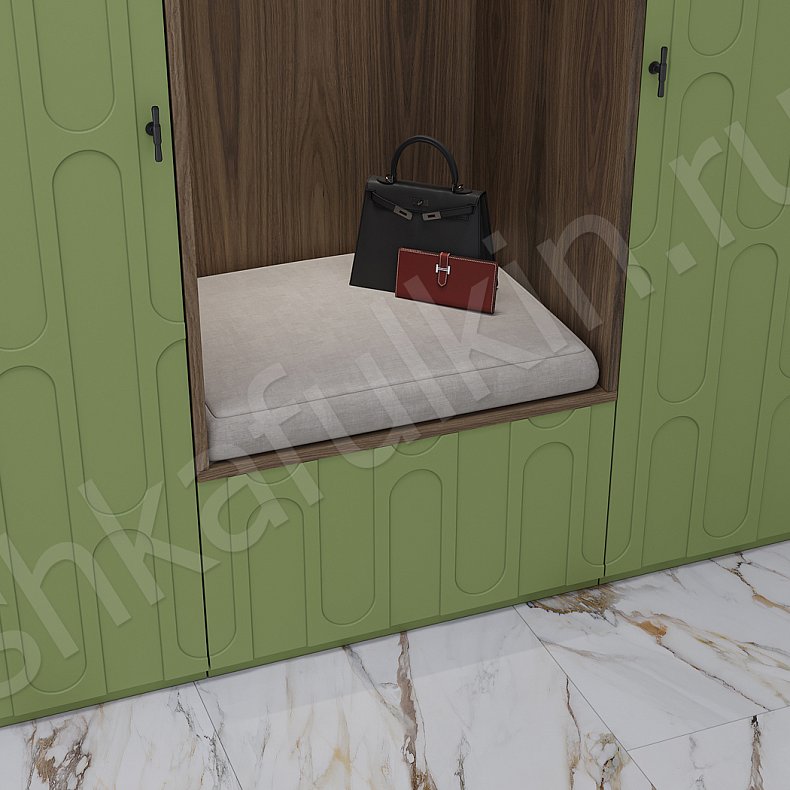 Прихожая Акаста Зеленый Светлые Древесный Цветной Современный Прихожая Для вещей 4