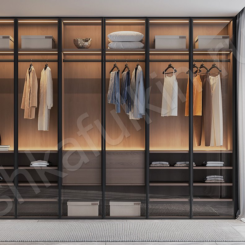 Гардеробная Неаполь Древесный Черный Современный Гардеробная Для вещей 2