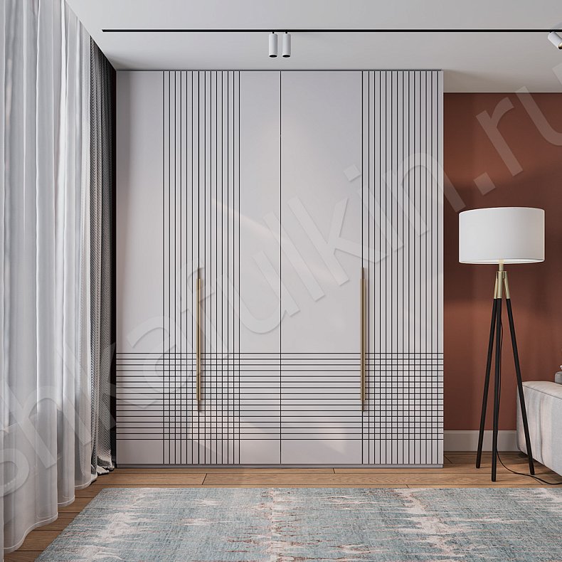 Шкаф Сильва Белый Современный 4х створчатые Гостиная Для вещей 1