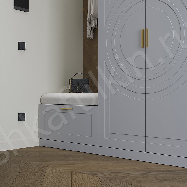 Прихожая Линдор Серый Цветной Светлые Темные Зеленый Современный 2х створчатые Прихожая Для вещей 9