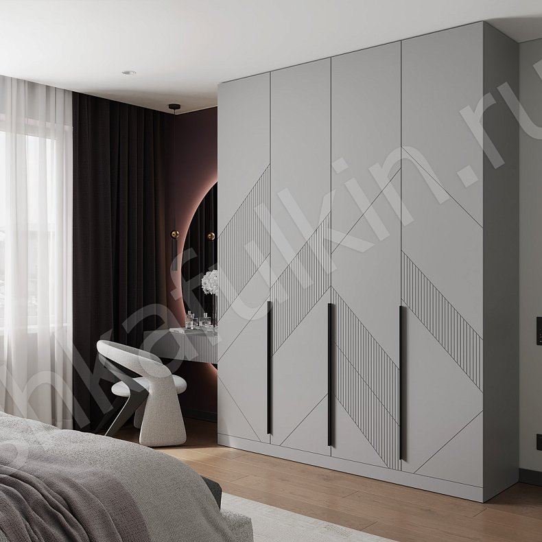 Гарнитур Неонелли Белый Современный 4х створчатые Спальня Для белья Для вещей