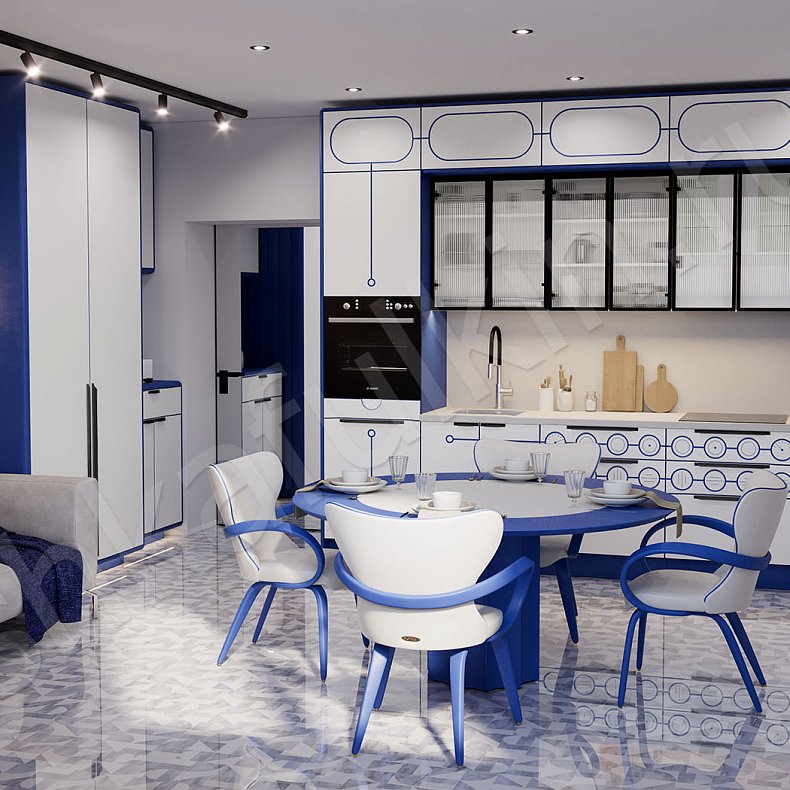 Прихожая Авентадор Светлые Синий Цветной Белый Современный 2х створчатые Прихожая Для вещей 6