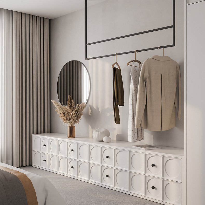 Гарнитур Артемис Белый Современный 2х створчатые Спальня Для вещей Для декора Для белья 1