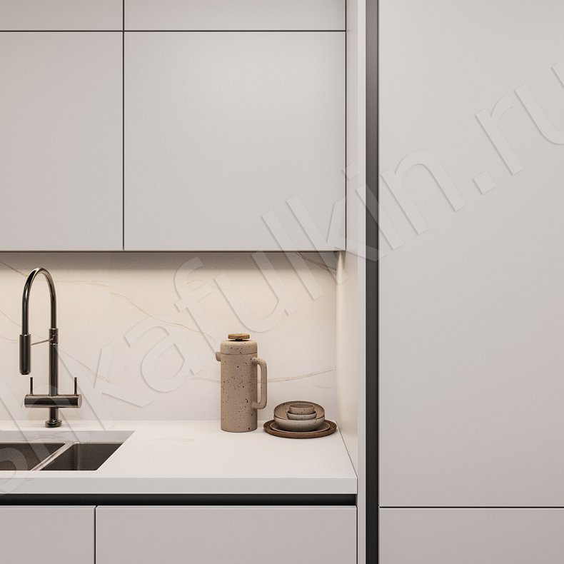 Кухня Кастамону Светлые Белый Минимализм   Для посуды 8